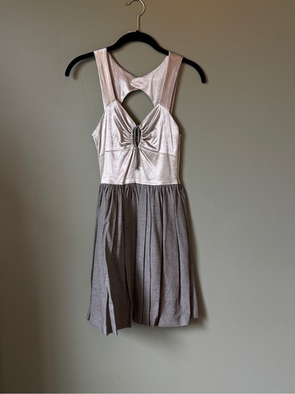 Smoke&Mirrors - Metallic Silver and Grey Two-Tone Dress - Size XS